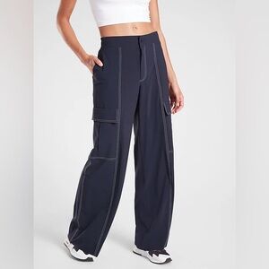 Athleta Chelsea Utility Wide Leg Navy Pant size 12